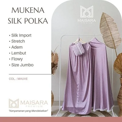 mukena silk polos maisara premium mauve
