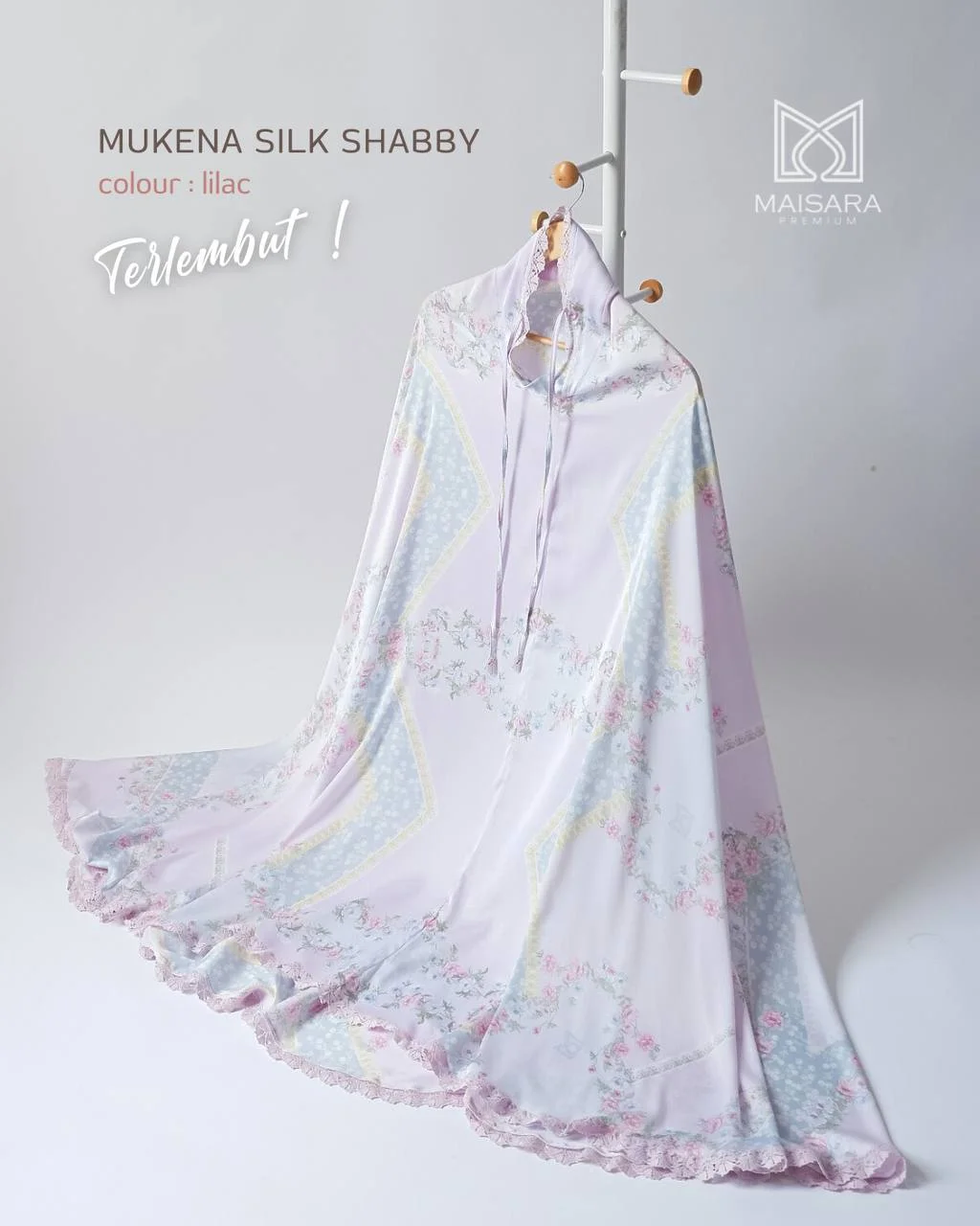 mukena silk shabby maisara - lilac