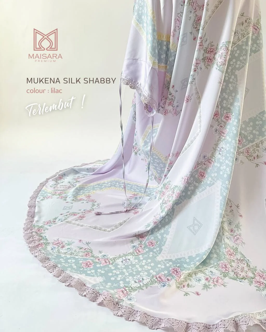mukena silk shabby maisara - lilac