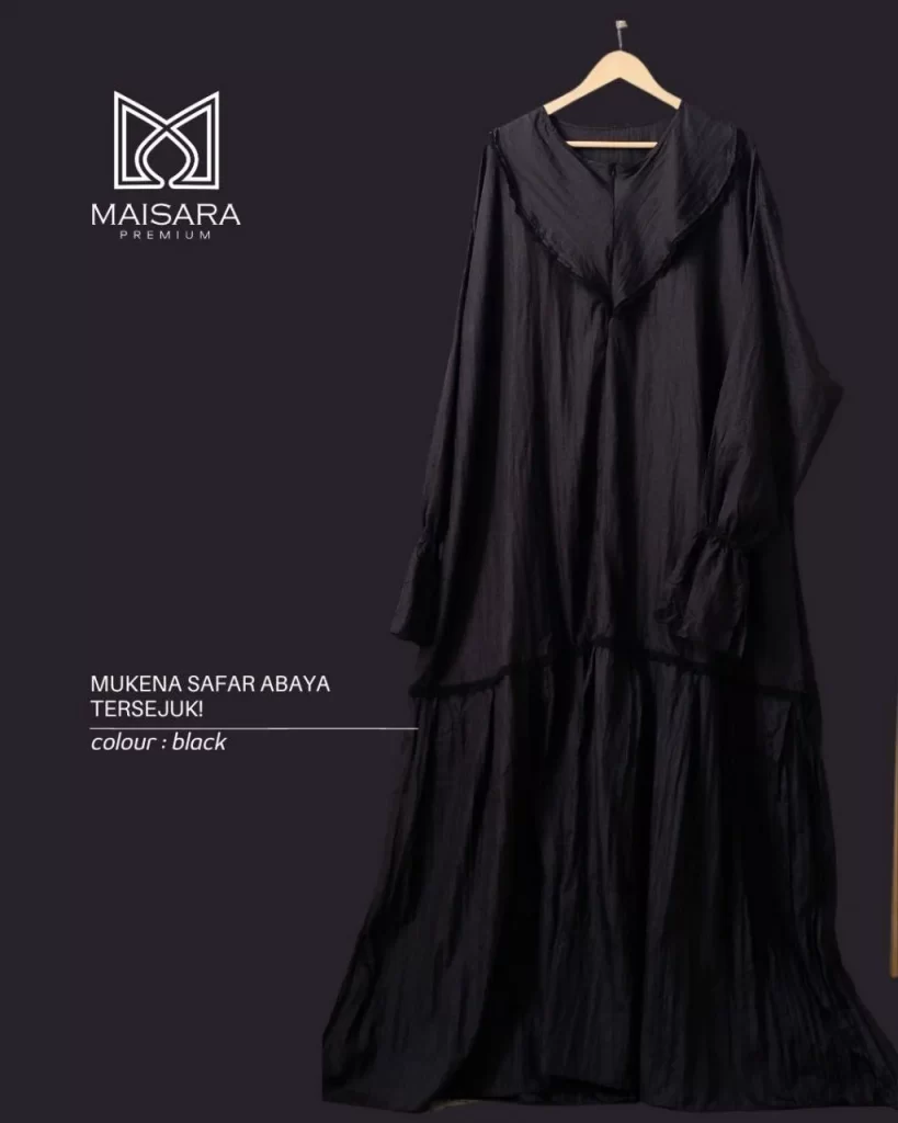 mukena safar abaya warna black - geraimaisarapremium