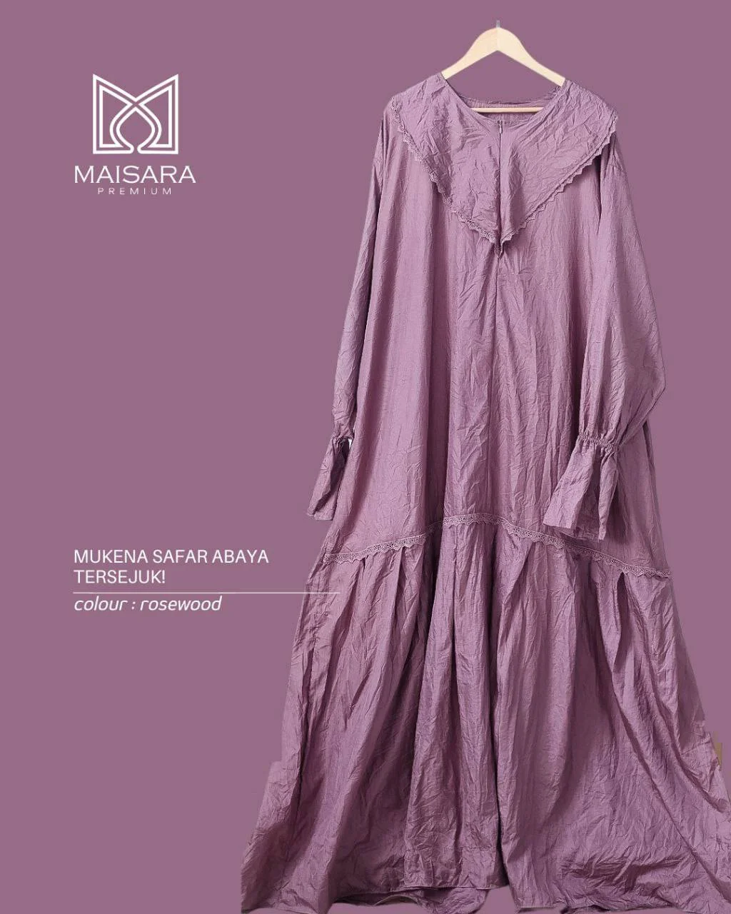 mukena safar abaya warna rosewood - geraimaisarapremium